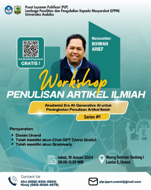 Workshop Penulisan Artikel Ilmiah Akademisi Era AI Generative AI untuk Peningkatan Penulisan Artikel Ilmiah Series 1