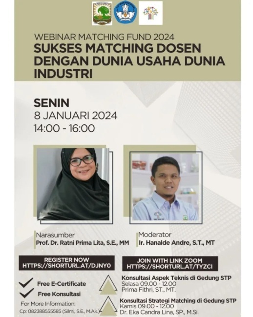 Webinar Series: “Sukses Matching Dosen dengan Dunia Usaha Dunia Industri”