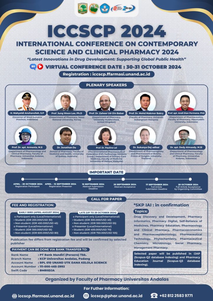 International Conference on Contemporary Science and Clinical Pharmacy 2024 (ICCSCP2024)