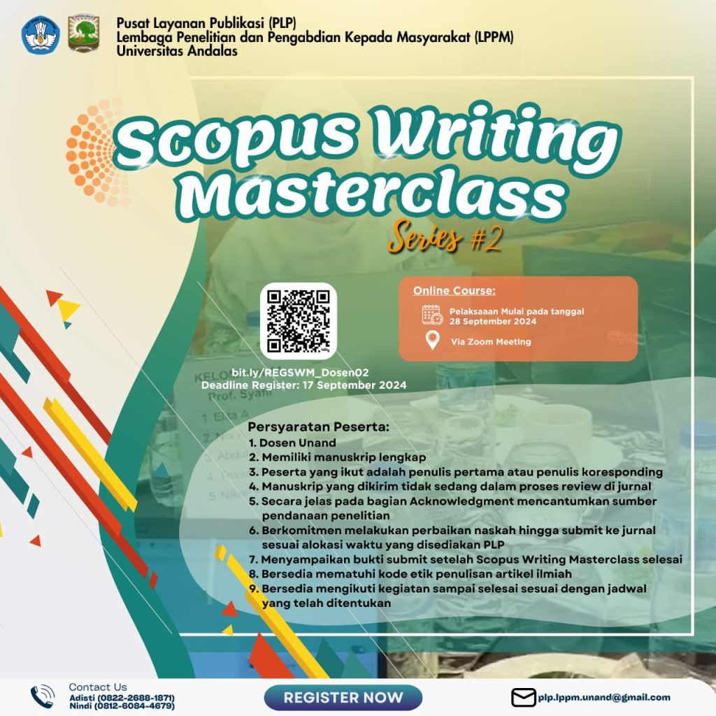 PENDAFTARAN SCOPUS WRITING MASTERCLASS Series #2