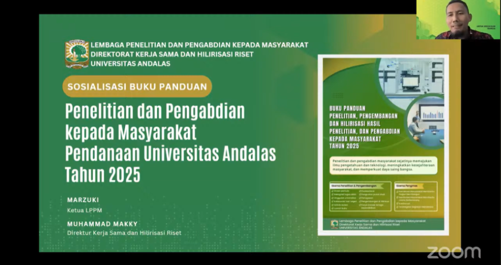 Sosialisasi Panduan Penelitian dan Pengabdian kepada Masyarakat Universitas Andalas Tahun 2025