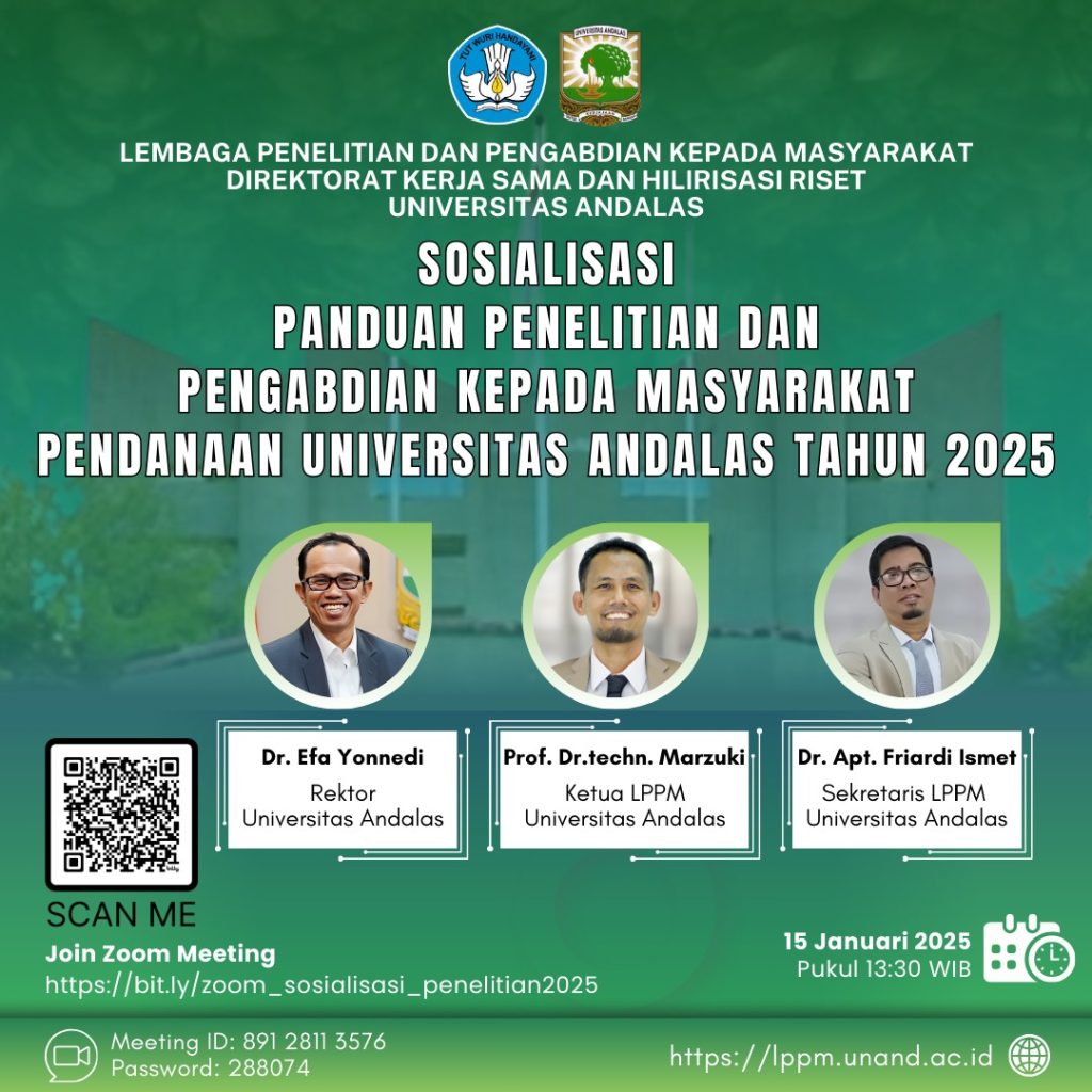 Sosialisasi Program Penelitian dan Pengabdian pada Masyarakat Universitas Andalas Tahun 2025