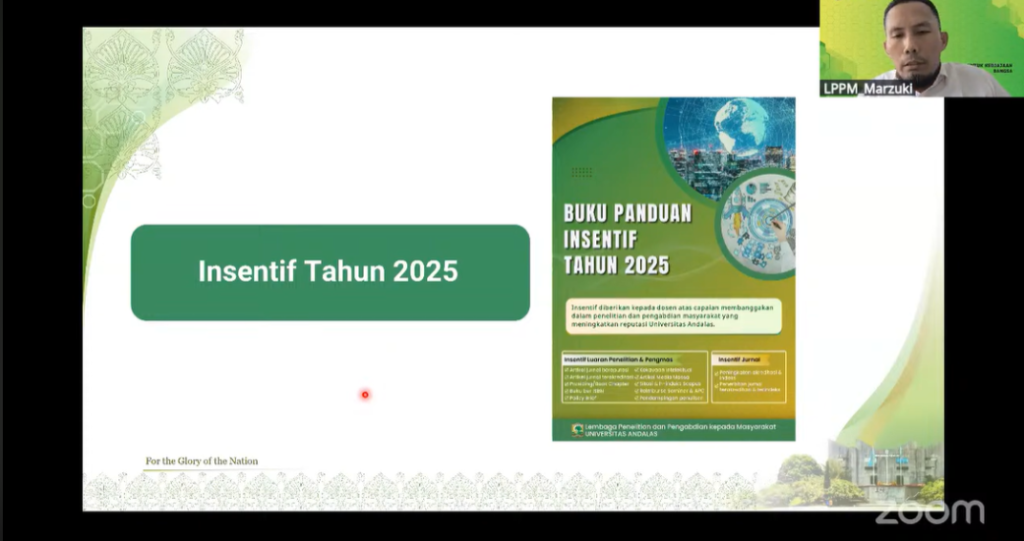 Sosialisasi Panduan Insentif Universitas Andalas Tahun 2025