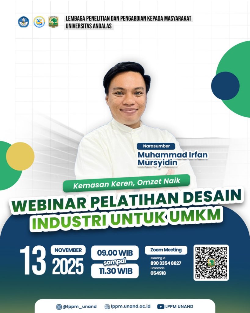 Webinar Pelatihan Desain Industri Untuk UMKM “Kemasan Keren, Omzet Naik