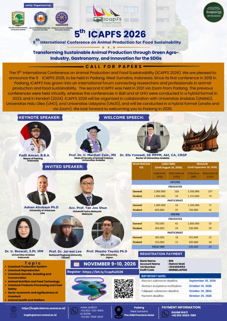 ICAPFS 2026 – 5th International Conference on Animal Production for Food Sustainability